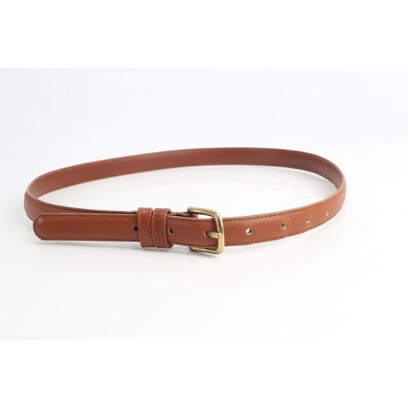 VINTAGE COACH British Tan Cowhide Leather Skinny Dress Belt Brass Women’s L - Picture 4 of 6